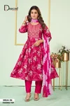 Srija Vol 2 By Deecee Rayon Foil Printed Embroidery Anarkali Kurtis Set